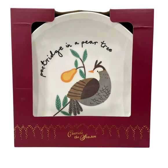 12 Days of Christmas Melamine Plate Set of 12 Salad Snack Plates NIB HOLIDAY - Picture 1 of 14